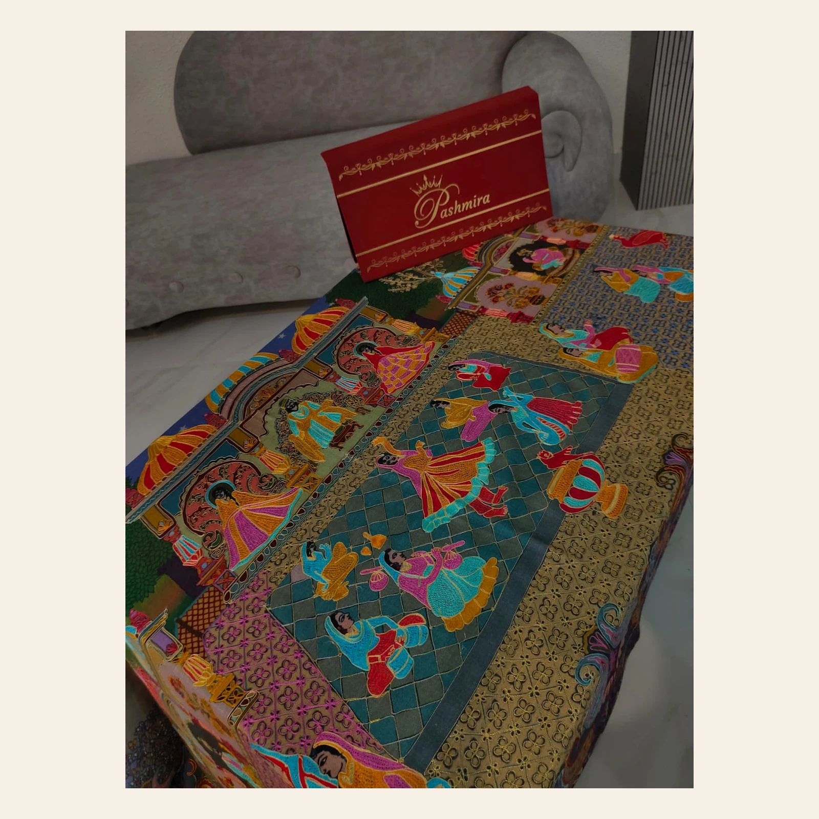 Katha Multicolour Panel Shawl gallery image 1