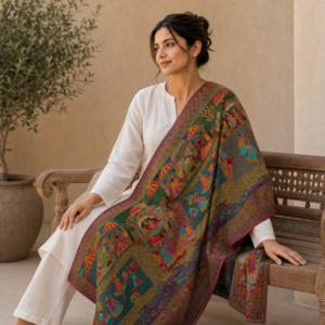 Katha Multicolour Panel Shawl hover image