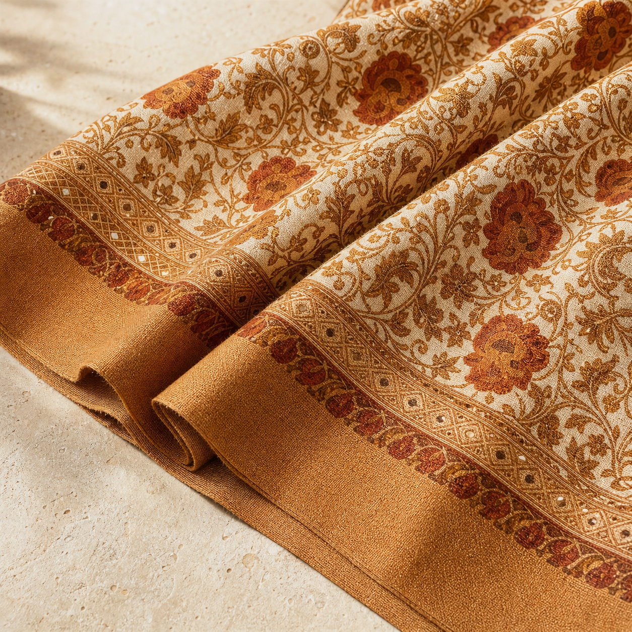 Amber Bloom Border Shawl gallery image 1