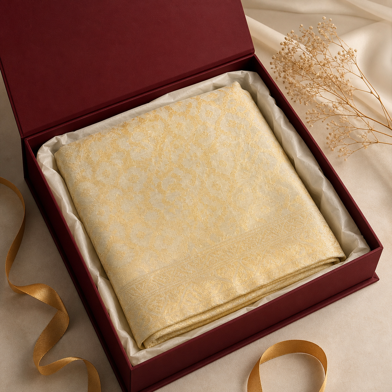 Ivory Noor Jacquard Shawl gallery image 5