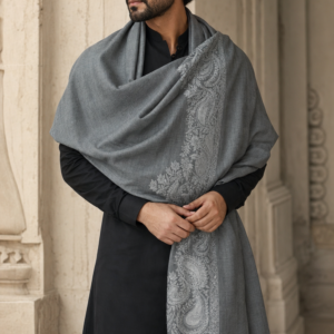 Slate Tonal Paisley Shawl featured image