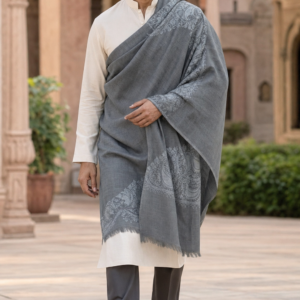 Slate Tonal Paisley Shawl hover image